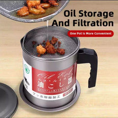 Stainless Steel Kitchen Oil Filter/Strainer Pot